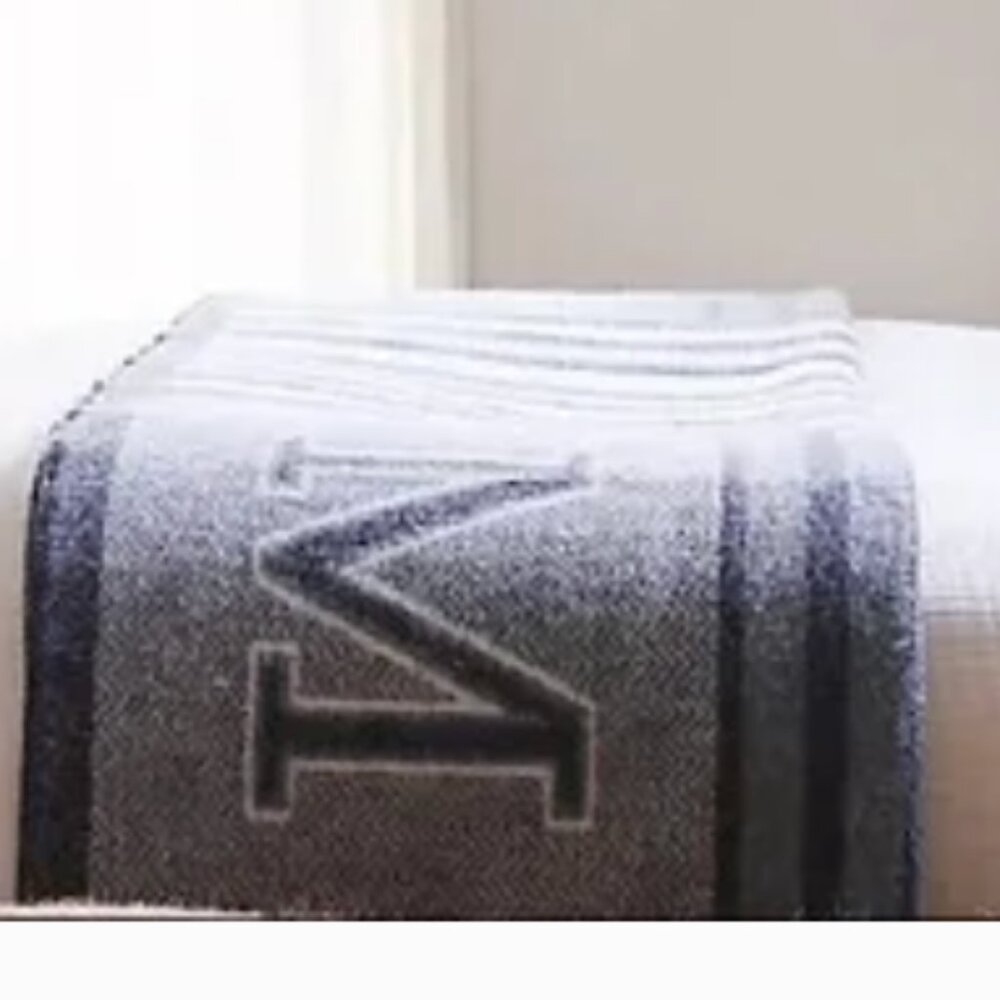 Anthropologie -  Faribault - M - Monogram Wool Blend Throw Blanket NEW